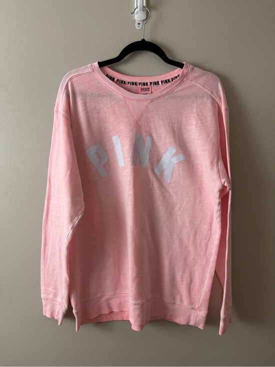 Victoria's Secret Sweaters - PINK Victoria's Secret Peach Crewneck Sweatshirt Medium Preppy Cotton Casual